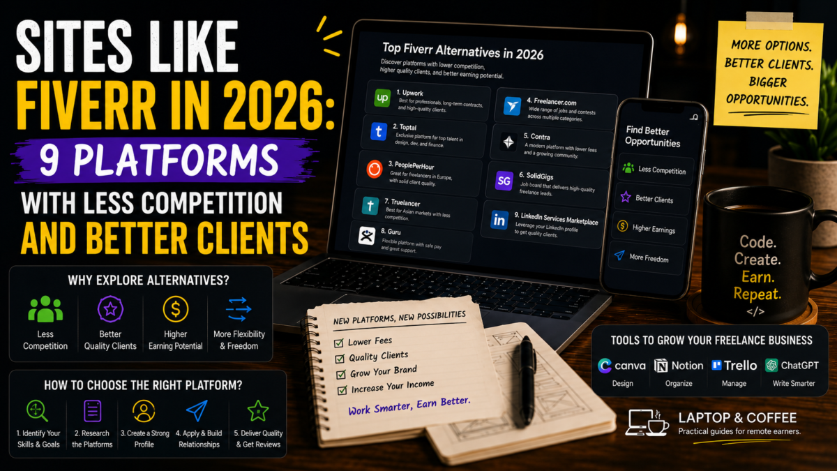 Sites Like Fiverr in 2026 : 9 Platforms With Less Competition and Better Clients
