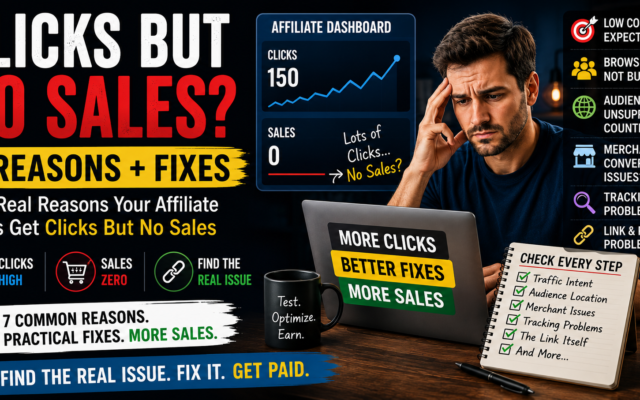 affiliate links getting clicks but no sales