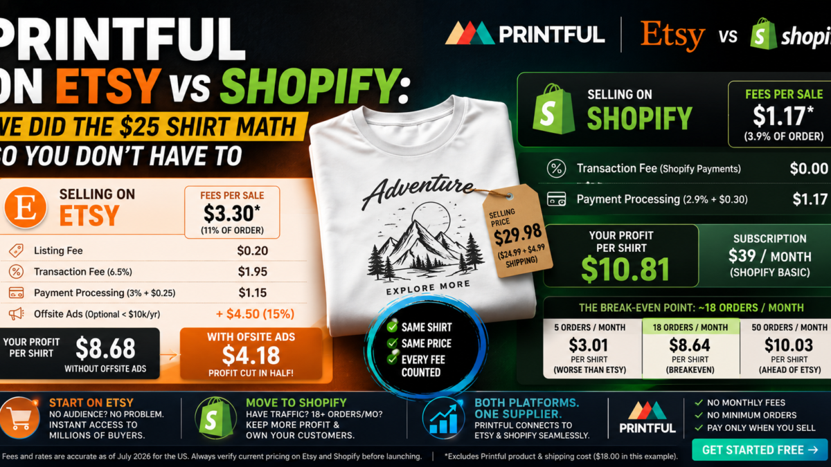 Etsy vs Shopify for print on demand