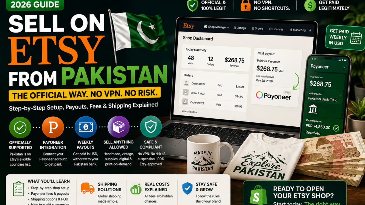 sell on Etsy from Pakistan