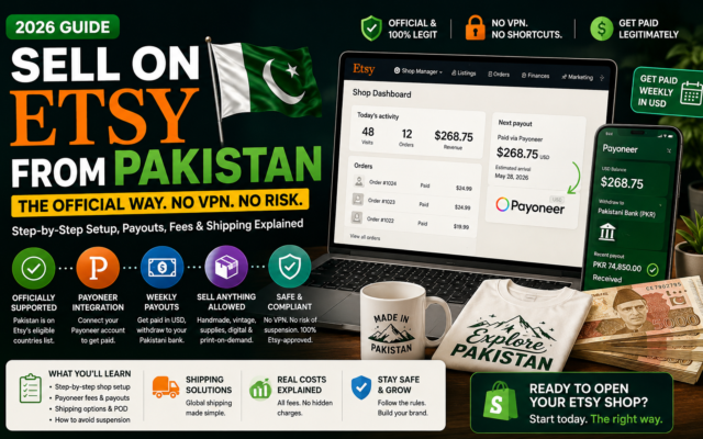 sell on Etsy from Pakistan