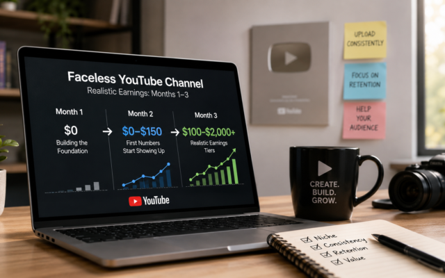 faceless YouTube channel realistic earnings