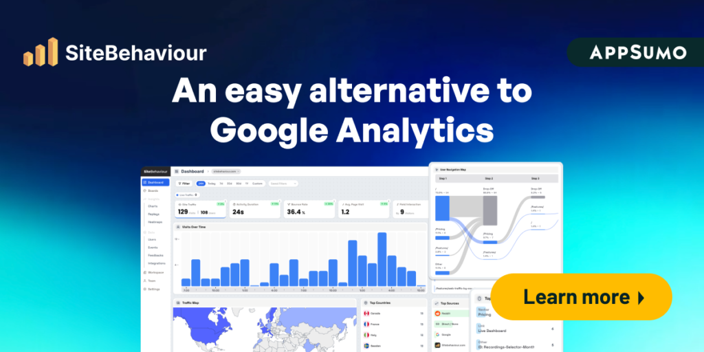 AppSumo site behaviour analytics 